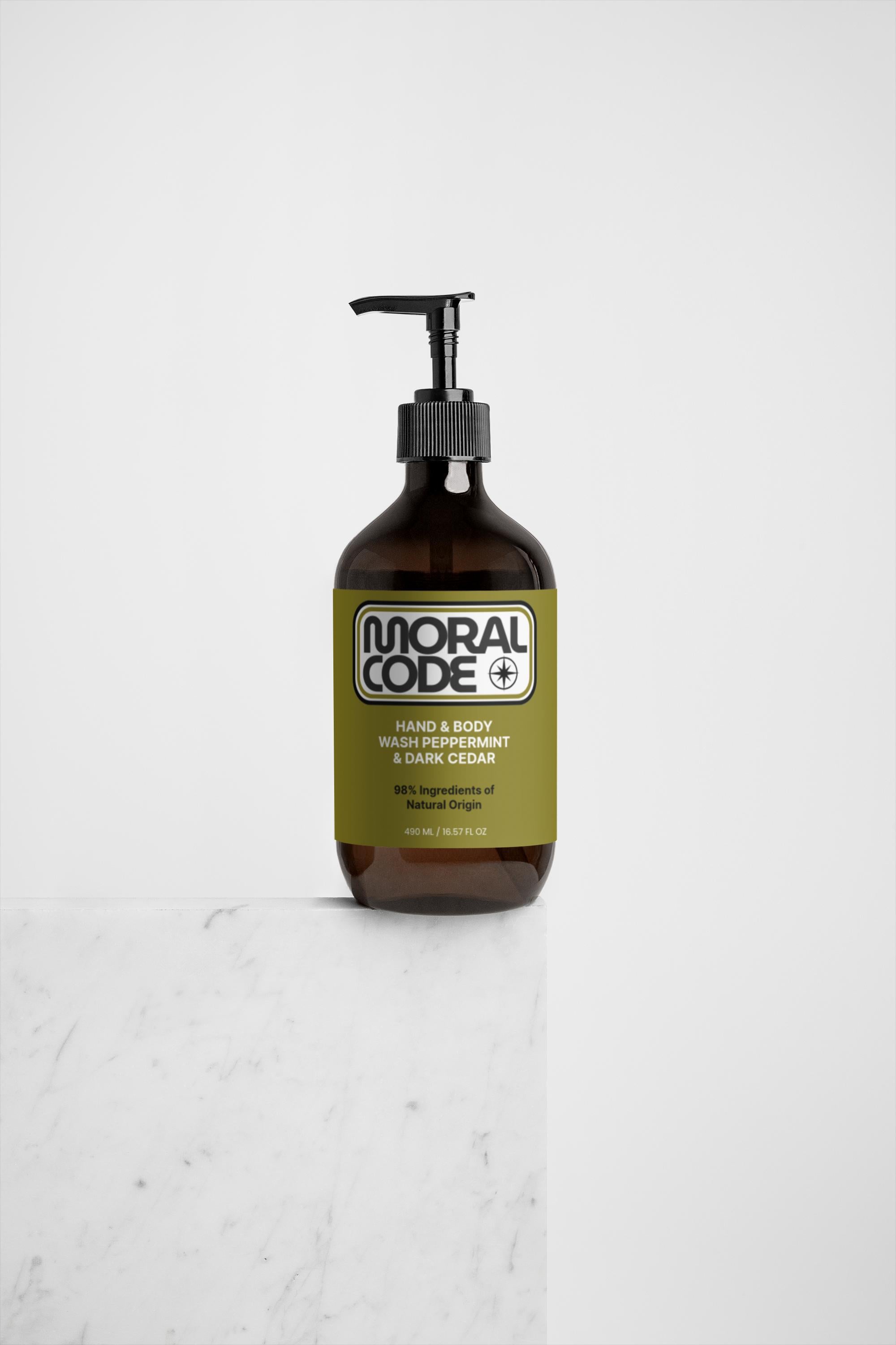 Hand & Body Wash, Peppermint & Dark Cedar